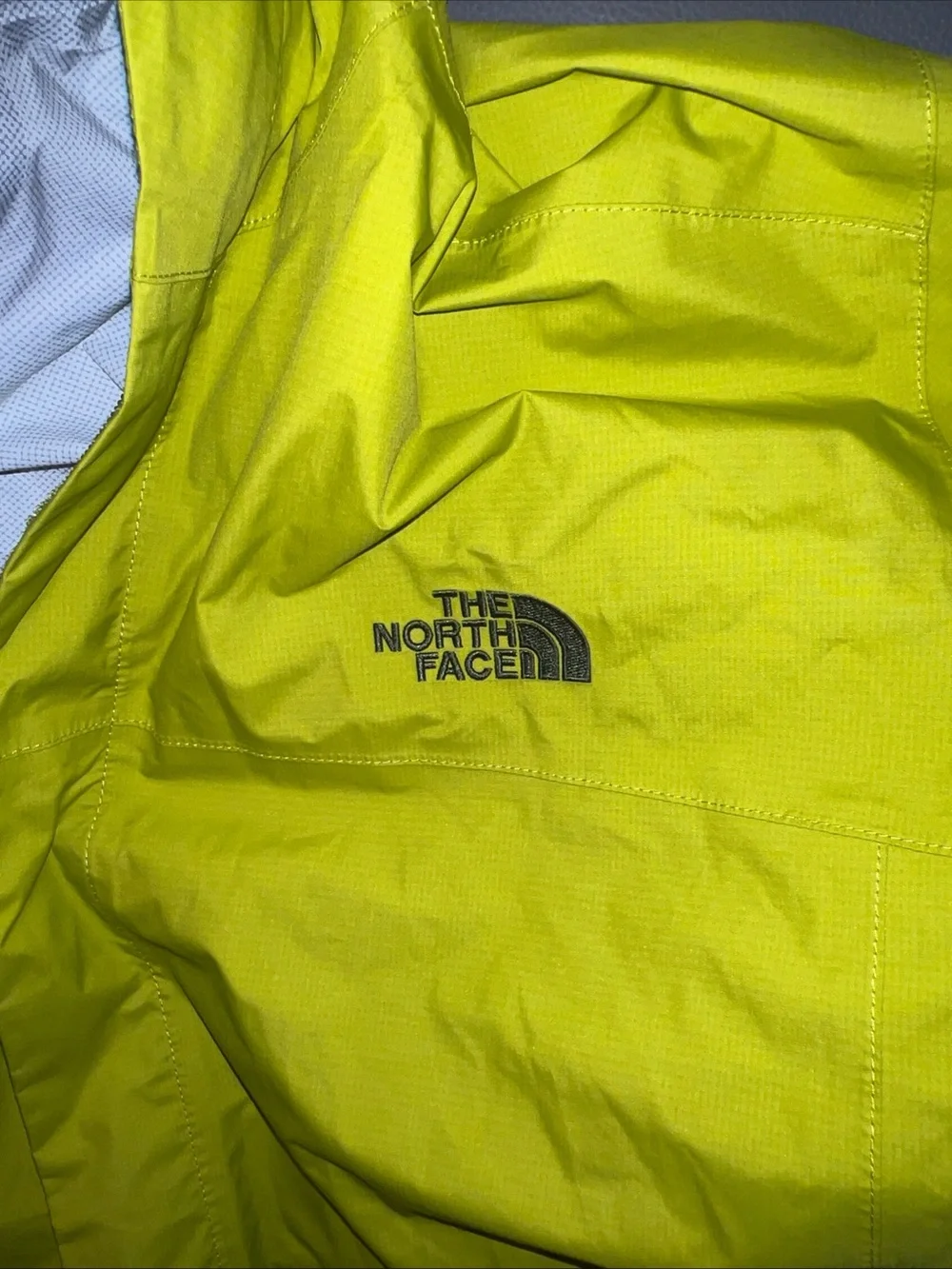 The North Face Bright Neon Yellow Hooded Rain Shell